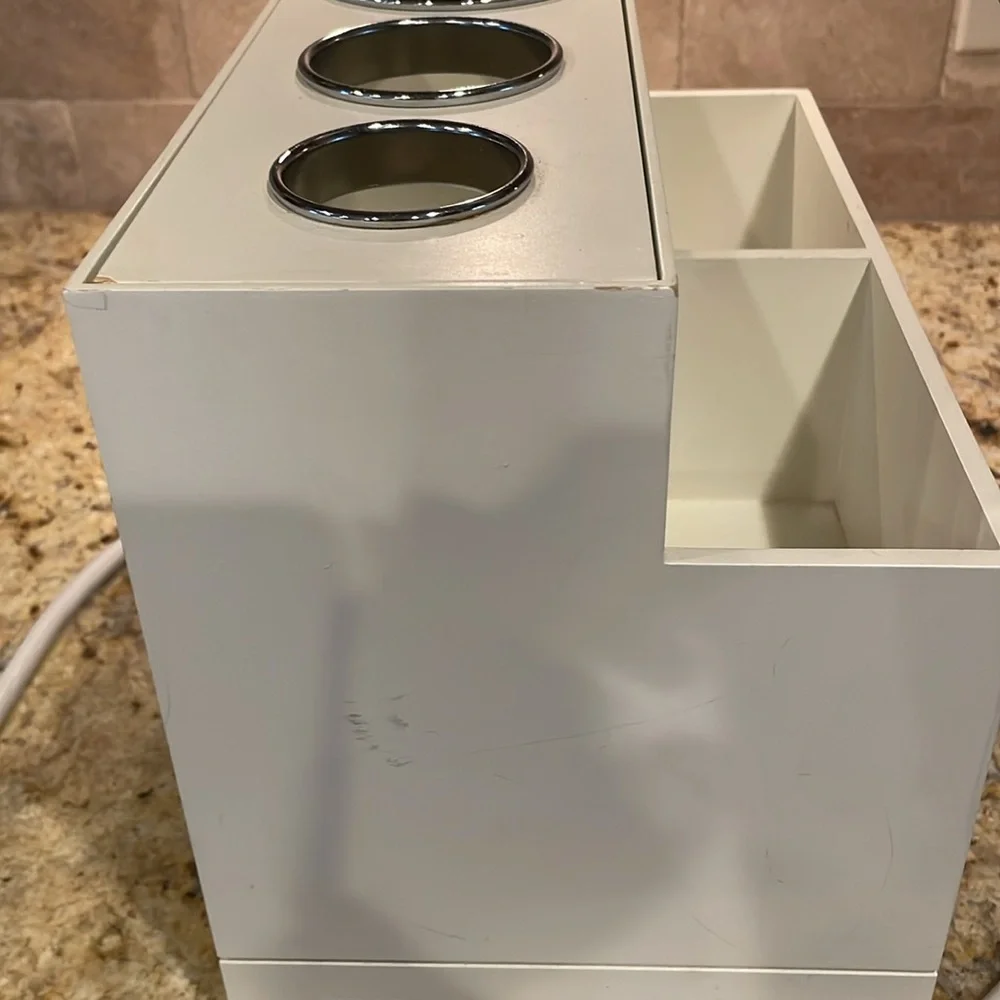 Pottery Barn Beauty Station Organizer with Build-in Electric Extension.